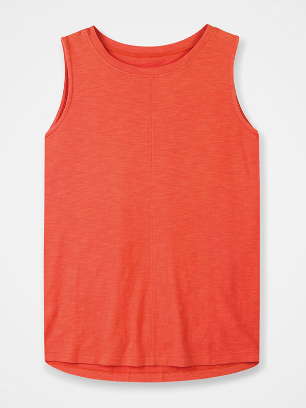 Slub Jersey Pleat Back Tank (burnt orange)