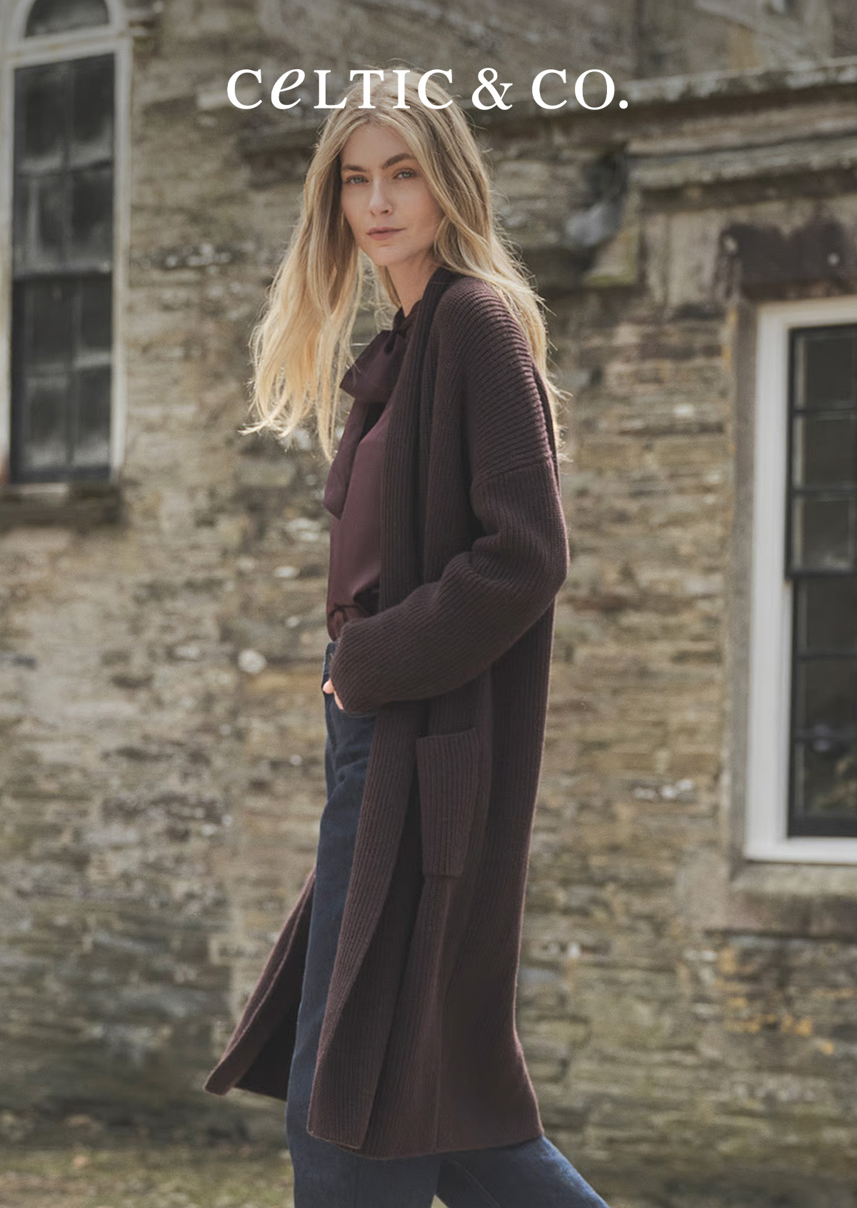 Longline Lambswool Rib Shawl Cardigan