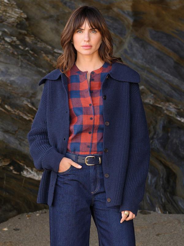 Sailor Collar Longline Cardigan