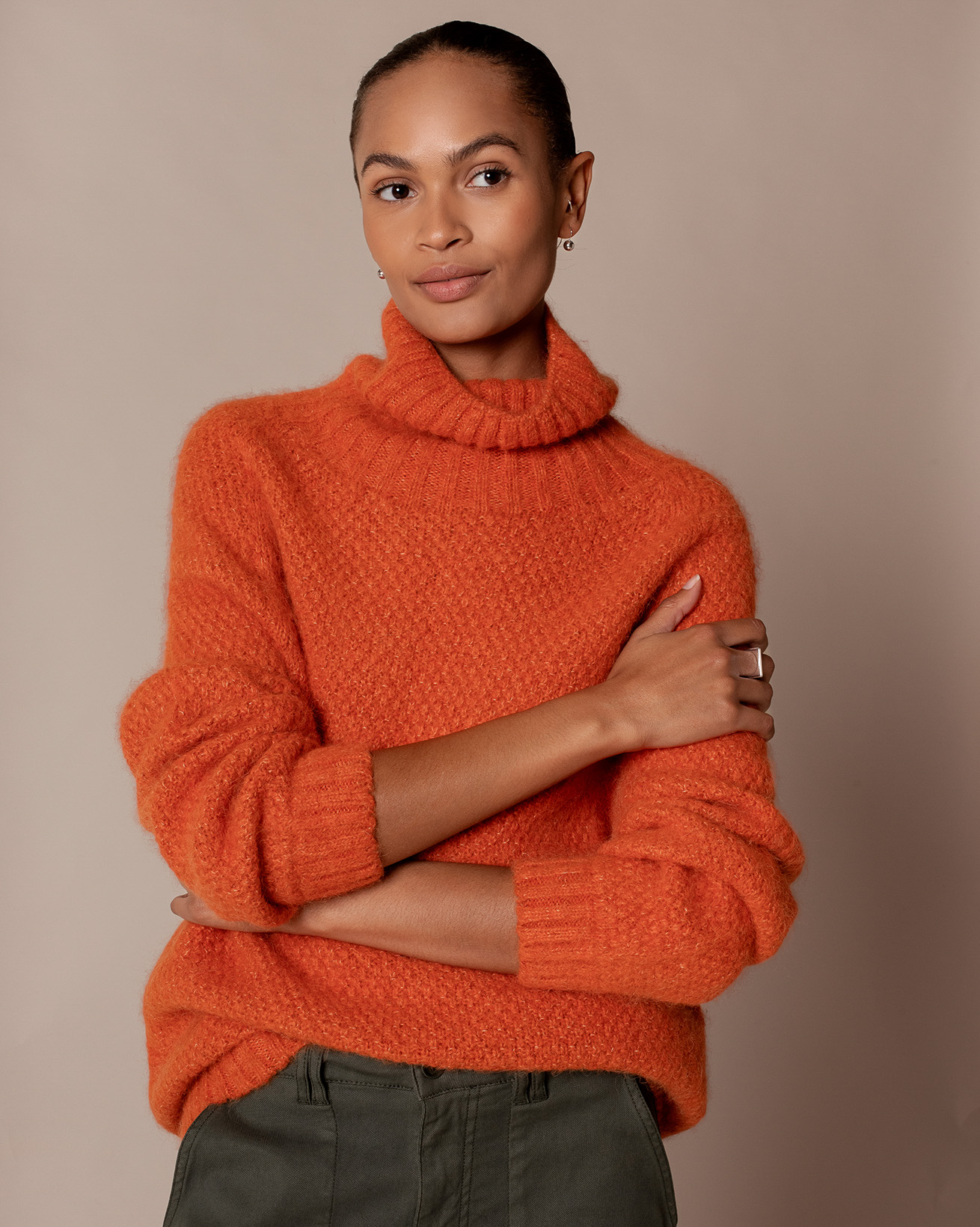 Stitch Detail Roll Neck Jumper
