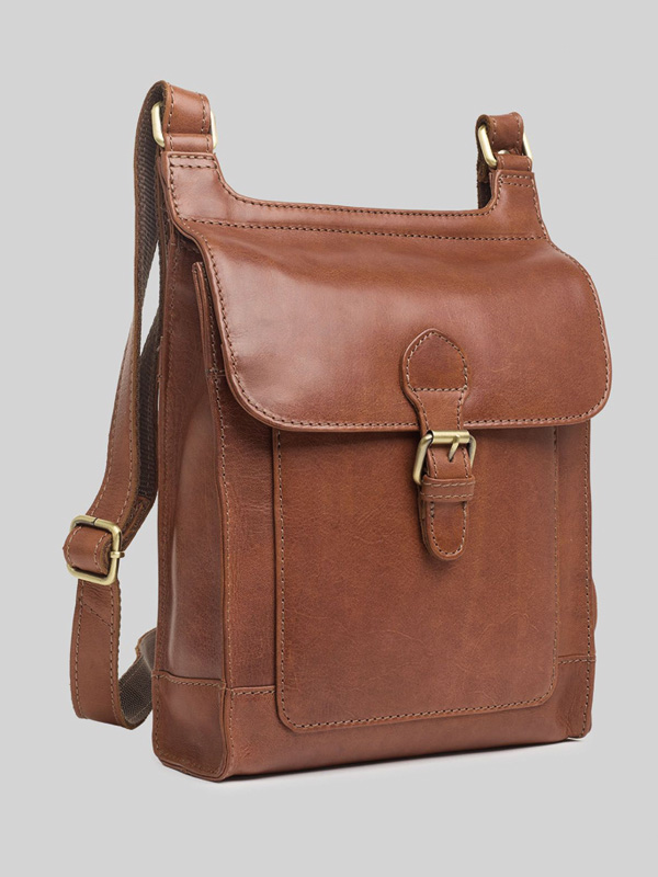 Leather Cross Body Bag (cognac)