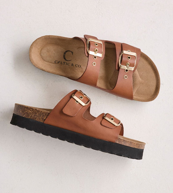 Mid Form Double Buckle Sandals