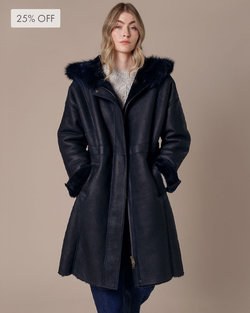 Drawcord Detail Hooded Coat