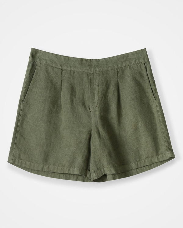 Pleat Front Shorts
