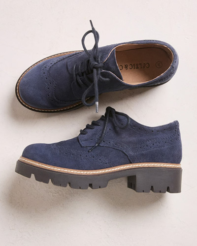 Suede Chunky Brogue Shoes