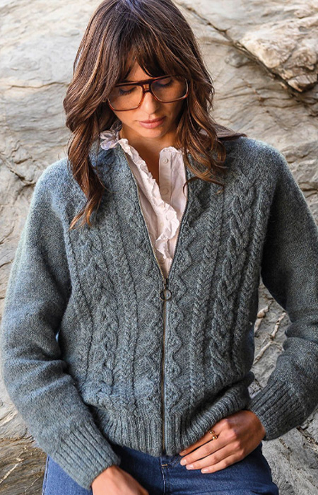 British Cable Zip Cardigan