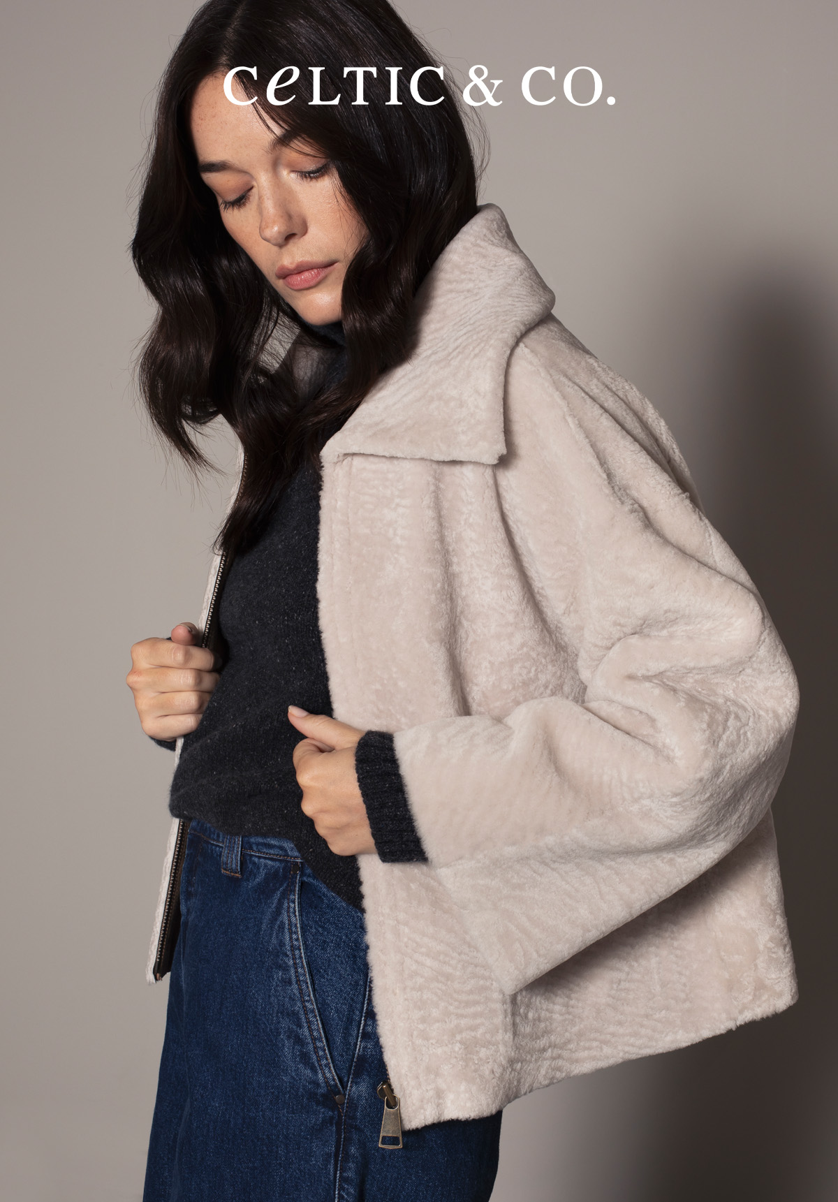 Luxe Shearling Collar Jacket