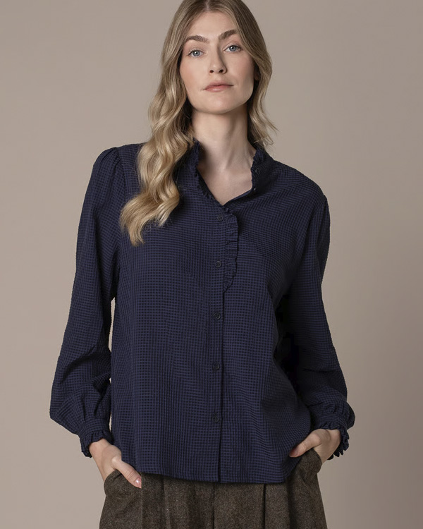 Textured Frill Collar Blouse