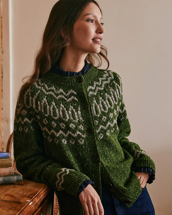 Donegal Two Tone Fair Isle Cardigan
