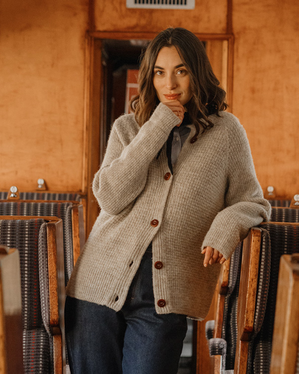 British Wool Moss Stitch Cardigan