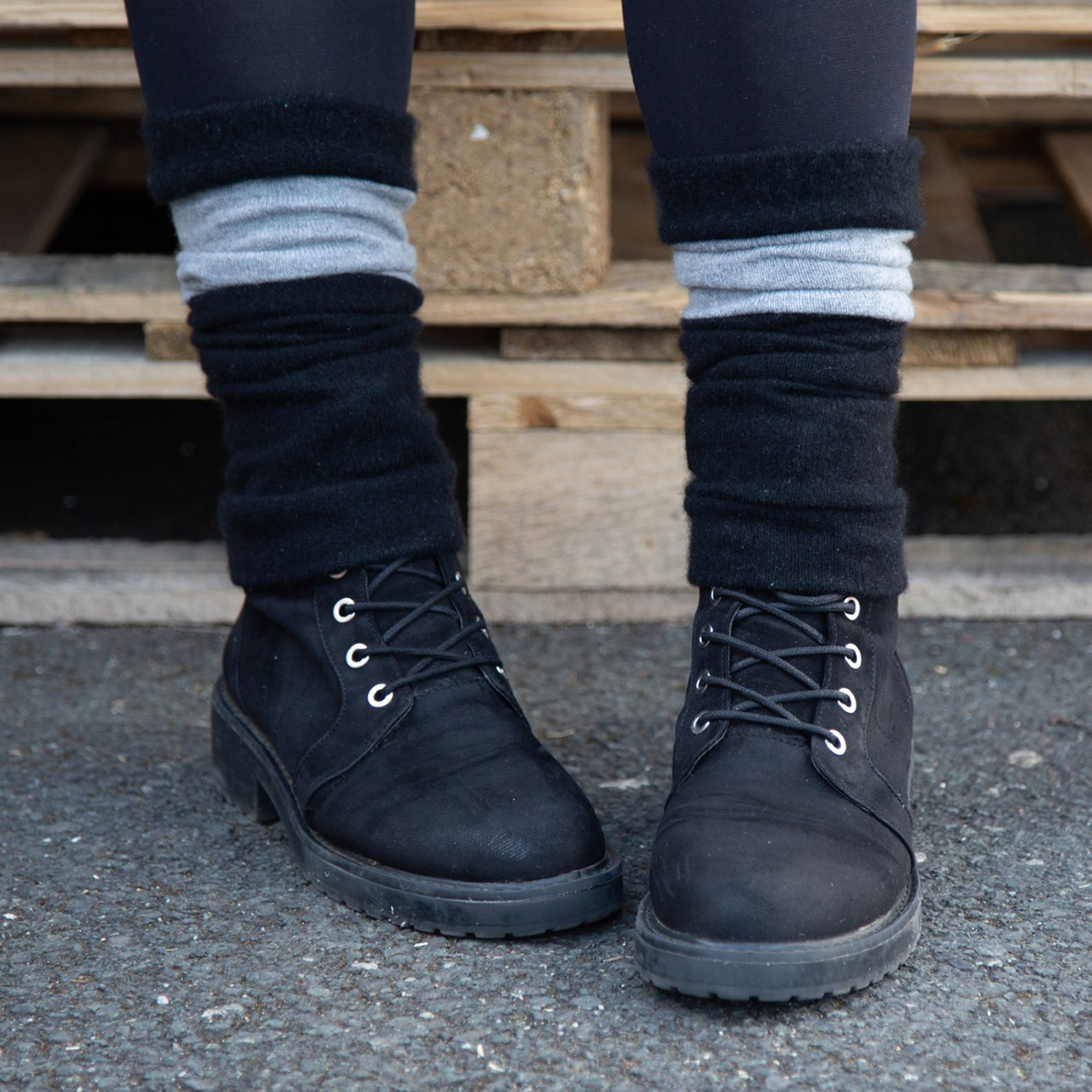 Black & Grey Ankle Warmer