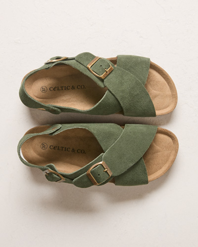 Crossover Buckle Sandals (olive)