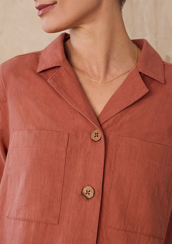 Placket Detail Knee Length Dress