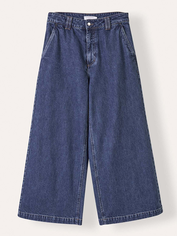 Wide Leg Cropped Jeans (indigo mid wash)