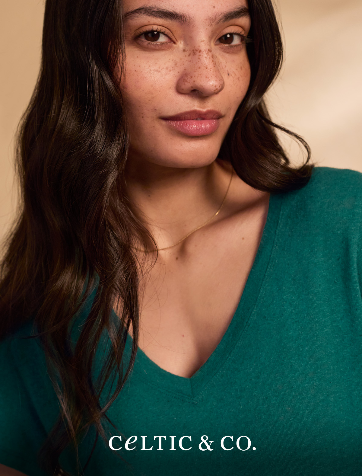 Linen Blend V Neck T Shirt
