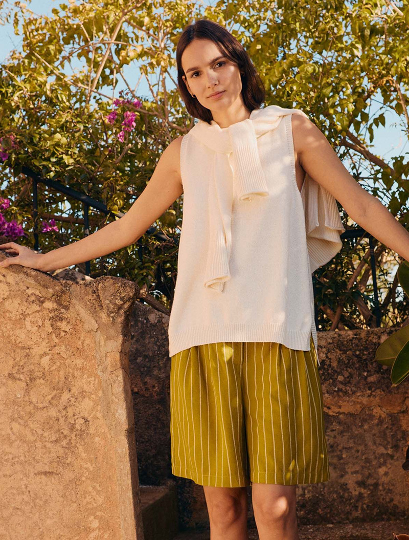 Organic Cotton Blend Vest Top (ecru)