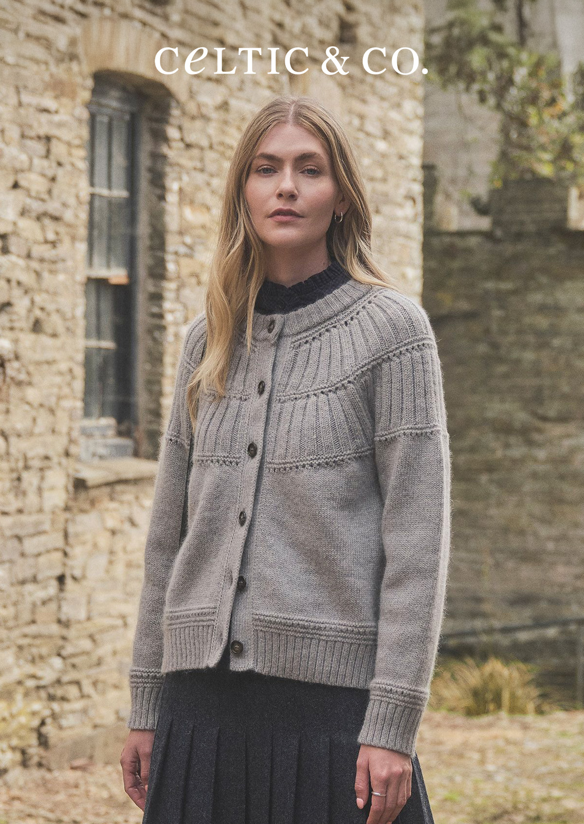 Lofty Textured Yoke Cardigan