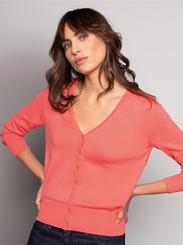 Cosmo Cotton V Neck Cardigan