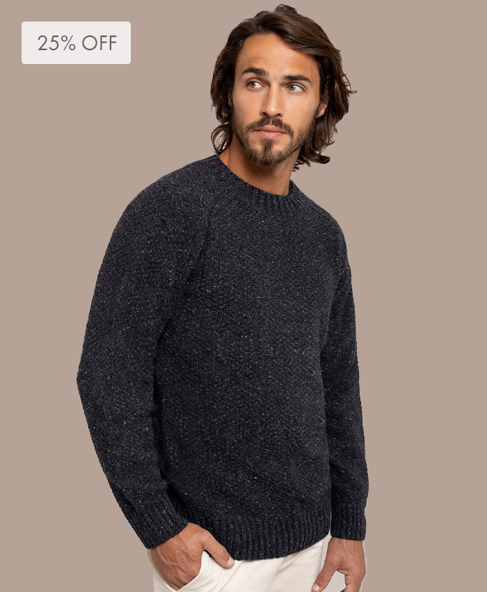 Men's Recycled Cashmere Moss Stitch Jumper