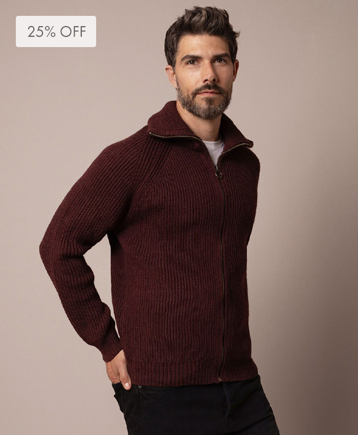 Men's Ribbed Zip Cardigan