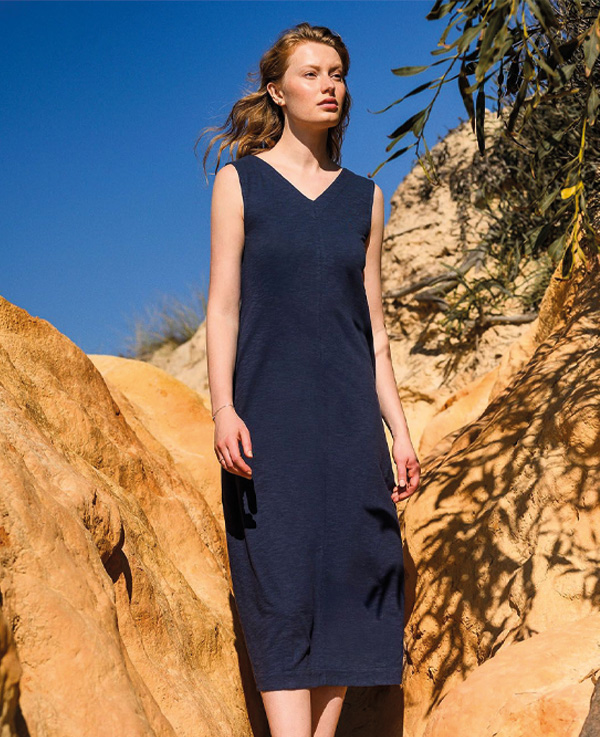 Organic Cotton Sleeveless Midi Dress