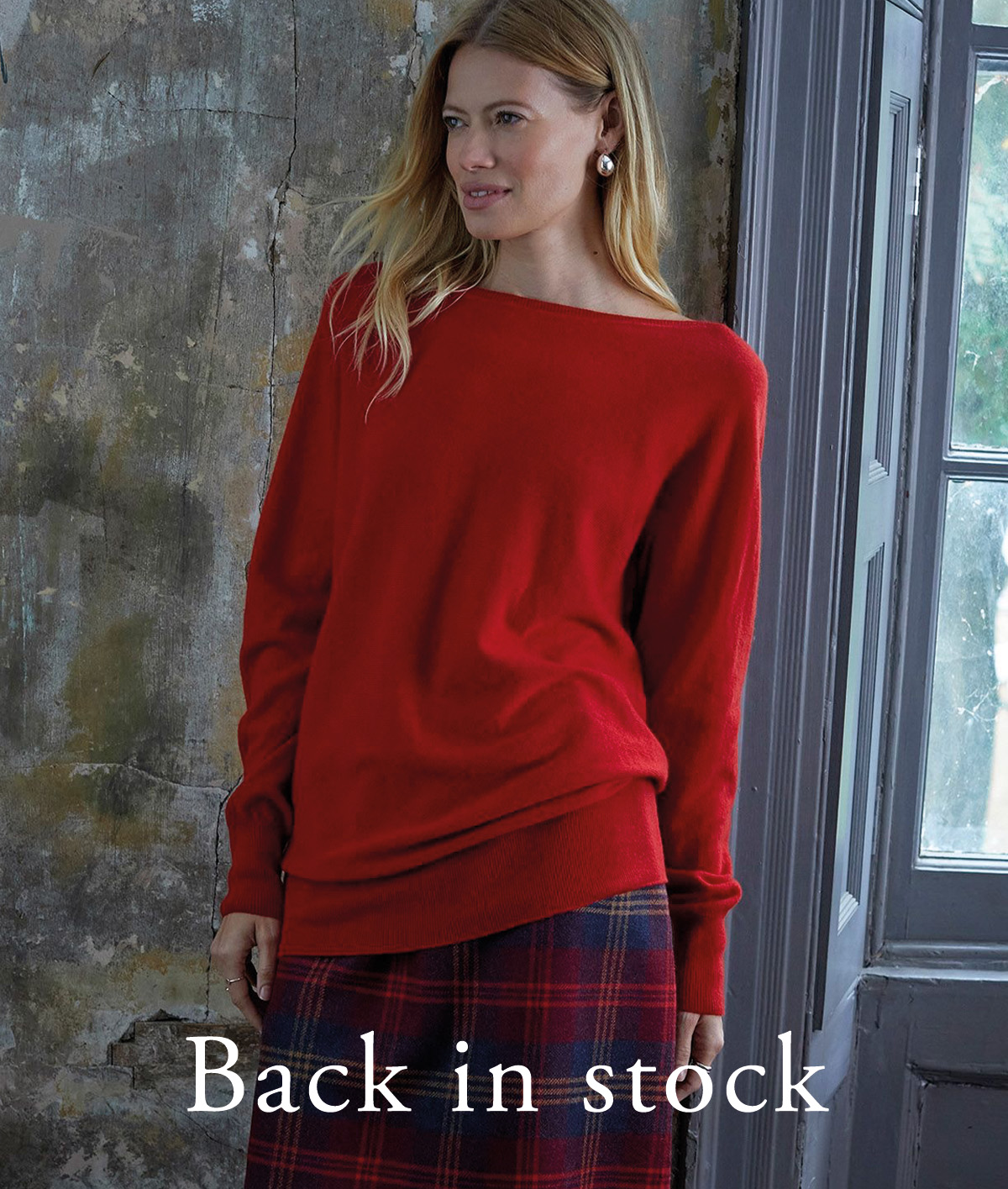 Supersoft Slash Neck Jumper (pillarbox red)