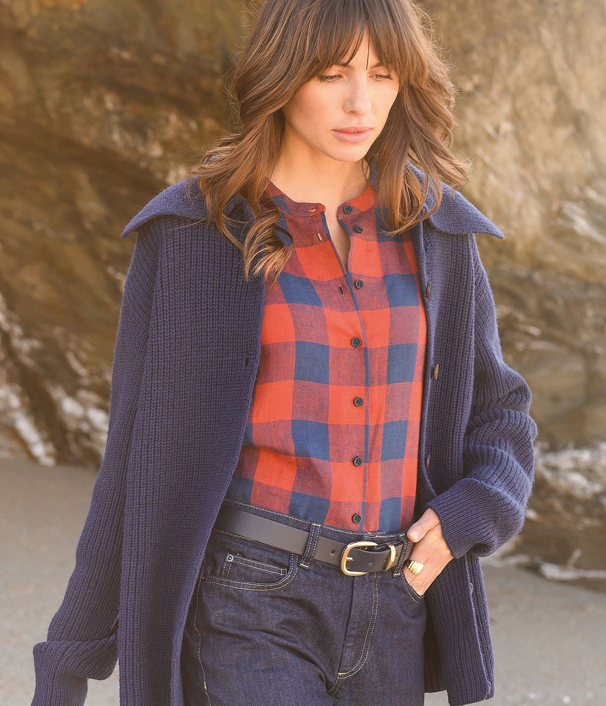 Sailor Collar Longline Cardigan
