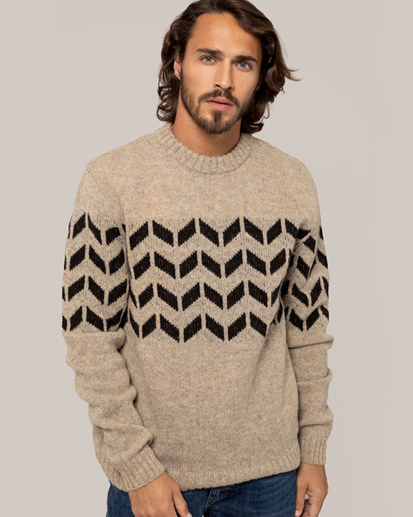 Men's Shetland Chevron Jumper