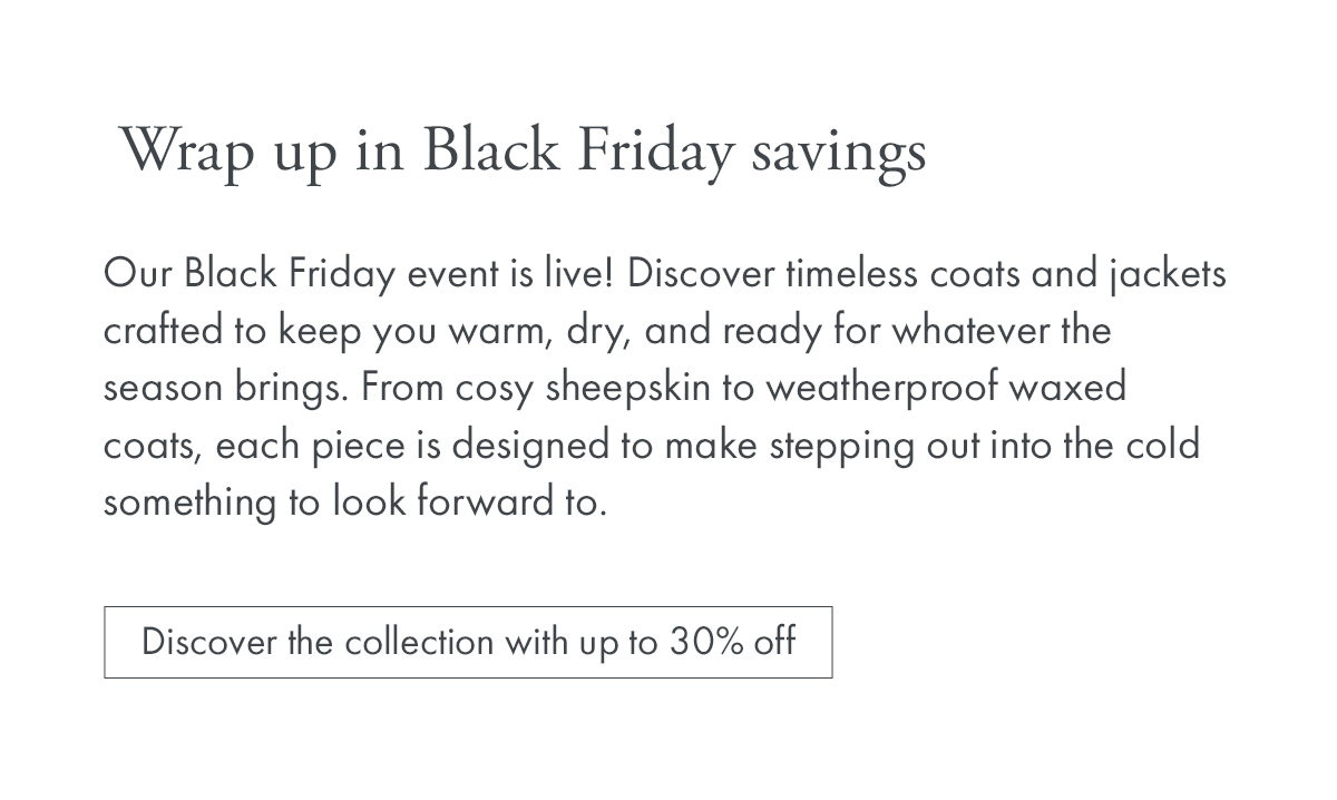 Wrap up in Black Friday savings