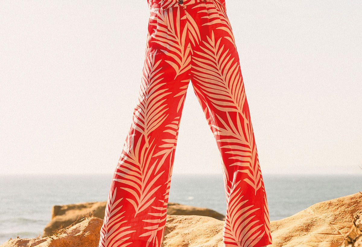 Linen Self Tie Wide Leg Trousers
