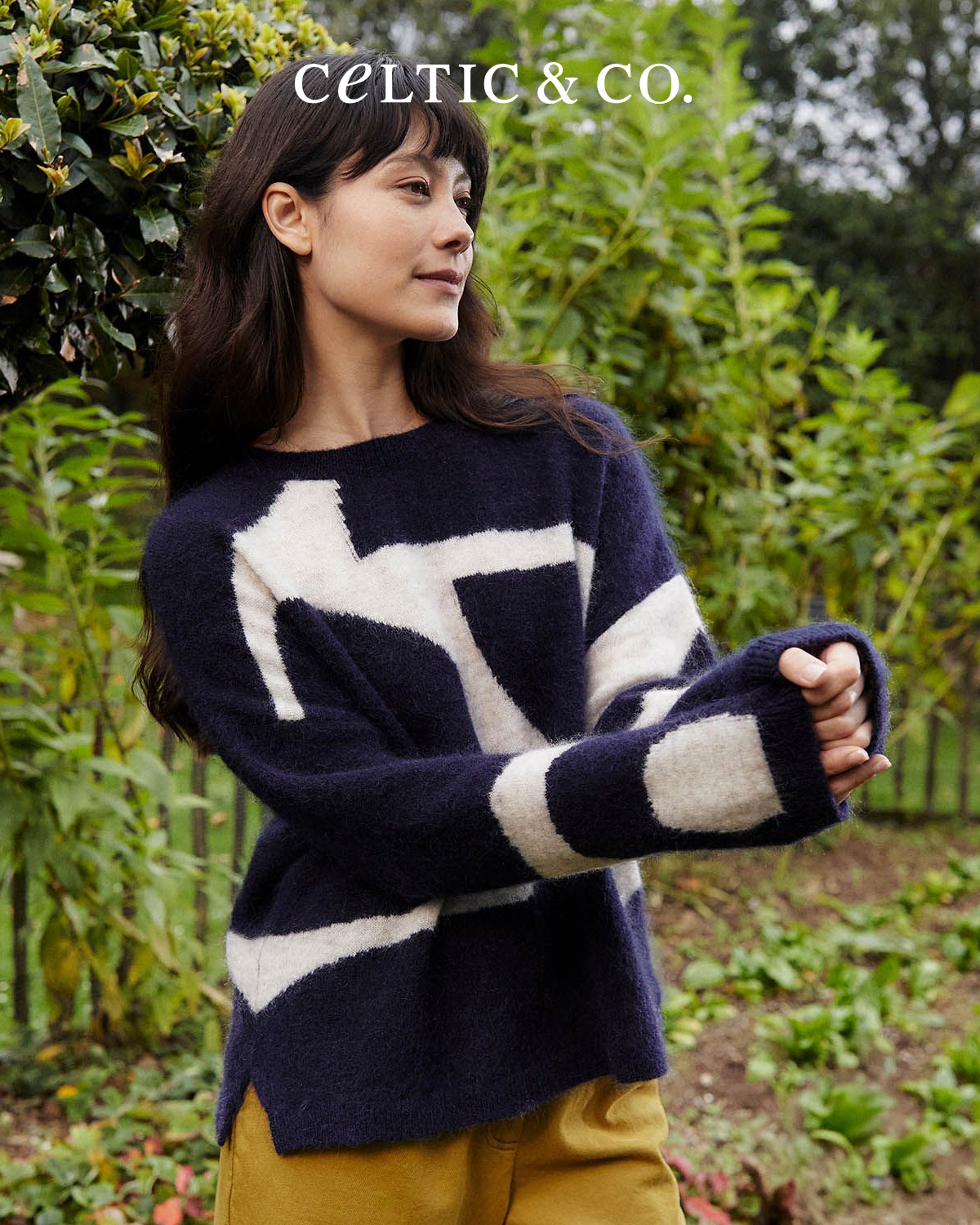Mohair Blend Abstract Geo Jumper