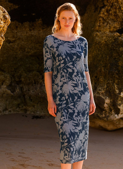 Linen Blend Button Back Dress