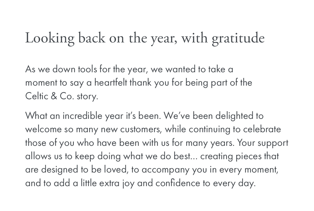 Looking back on the year, with gratitude