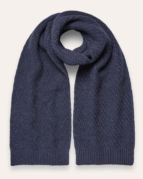 British Gansey Stitch Scarf (navy)