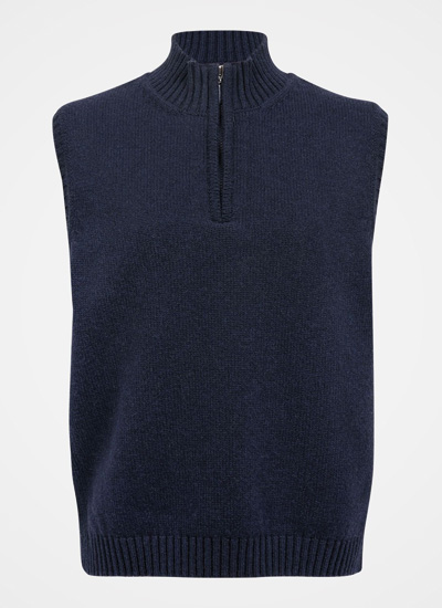 Quarter Zip Sleeveless Jumper