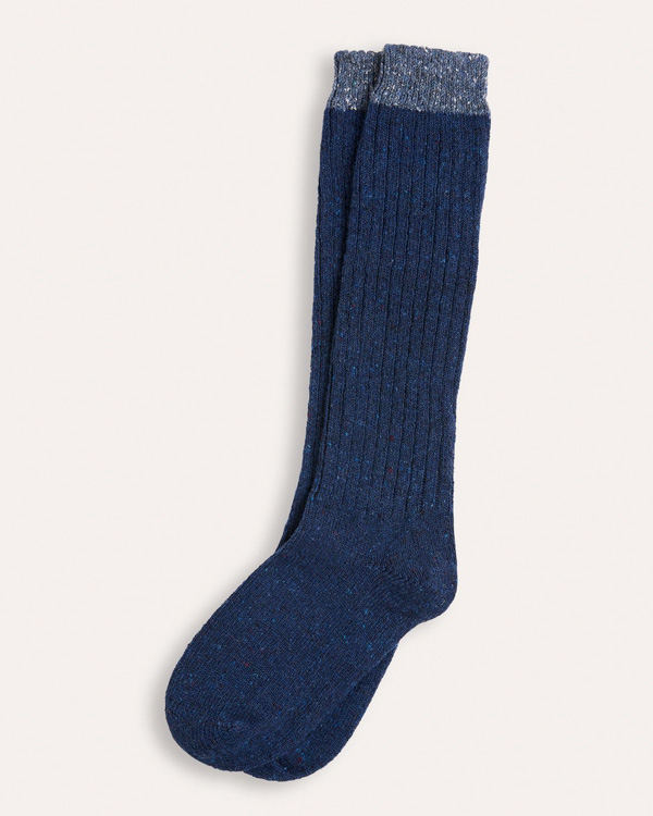 Men's Donegal Boot Socks (indigo / navy)
