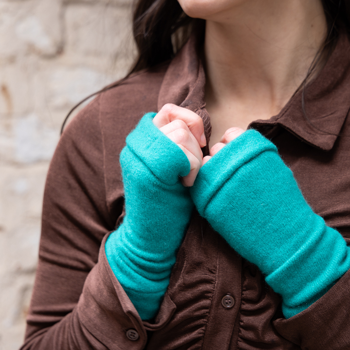 Bright Green Fingerless Gloves