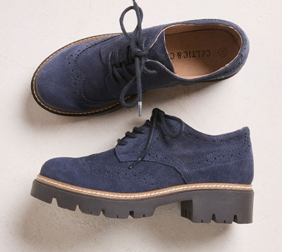 Suede Chunky Brogue Shoes