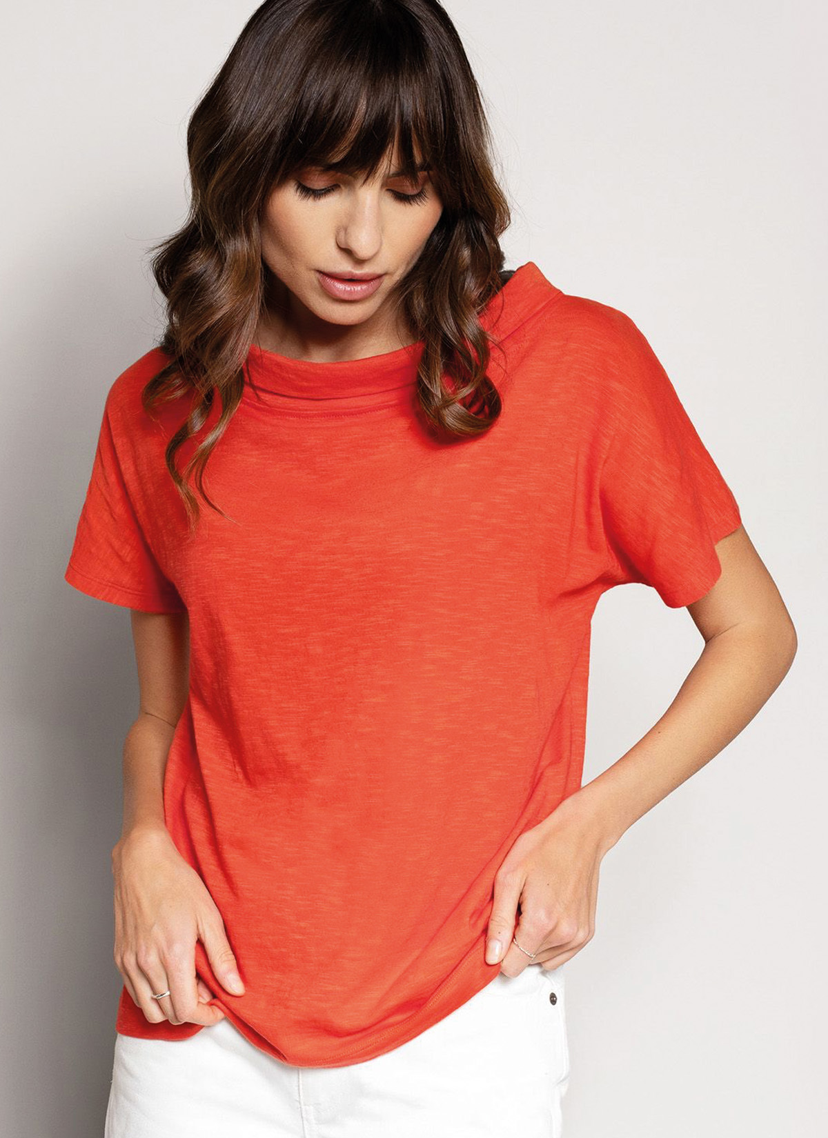 Slub Jersey Collared T Shirt (burnt orange)