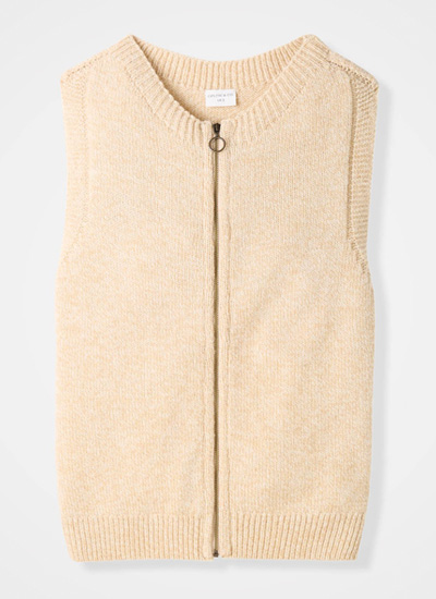 Zip Through Sleeveless Cardigan