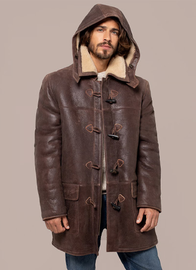Men's Sheepskin Celtic Duffle Coat