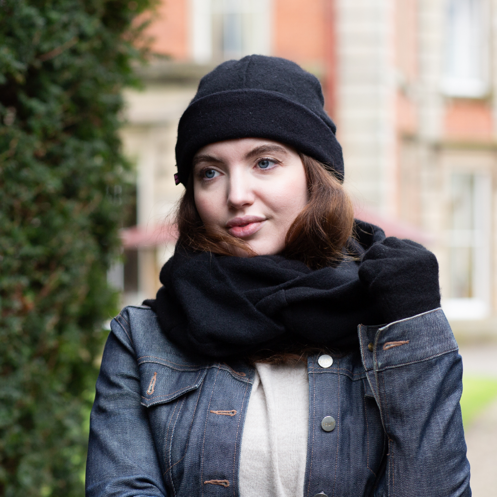 Black Fitted Beanie