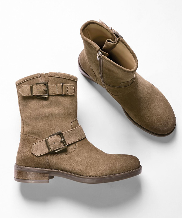 Slouch Biker Ankle Boots