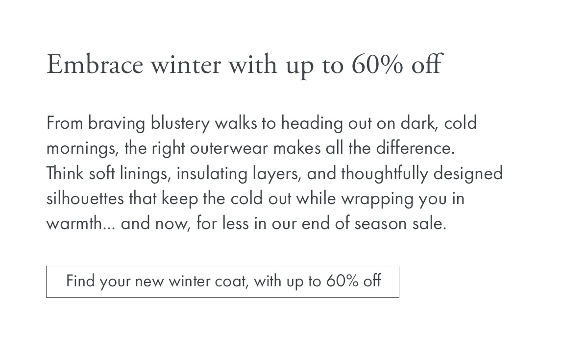 Discover your new winter coat, for less