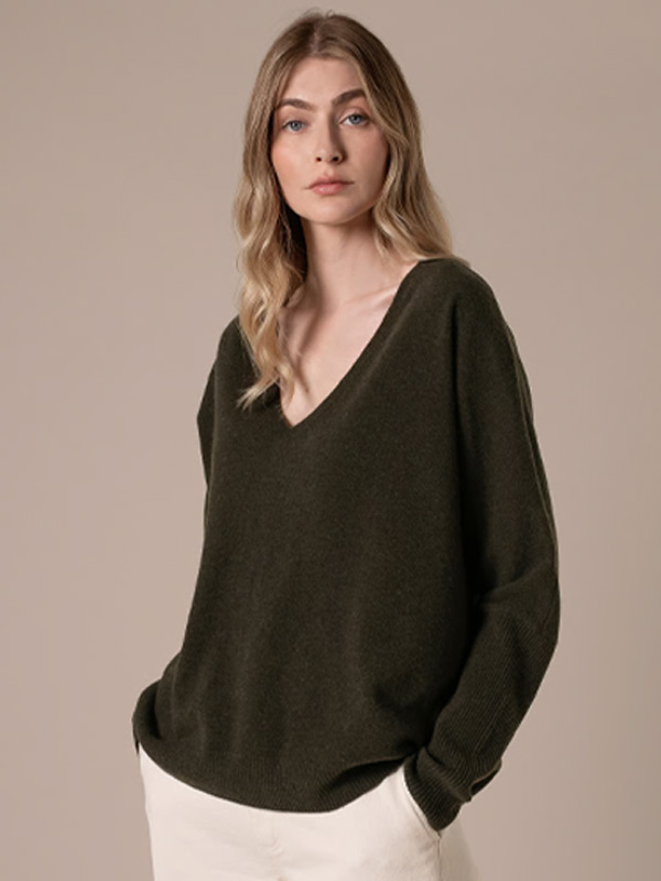 Lambswool Slouchy V Neck Jumper