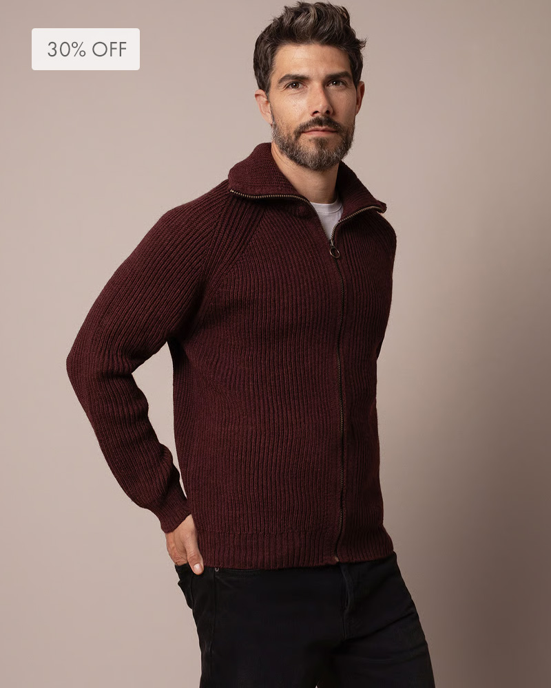 Men's Ribbed Zip Cardigan