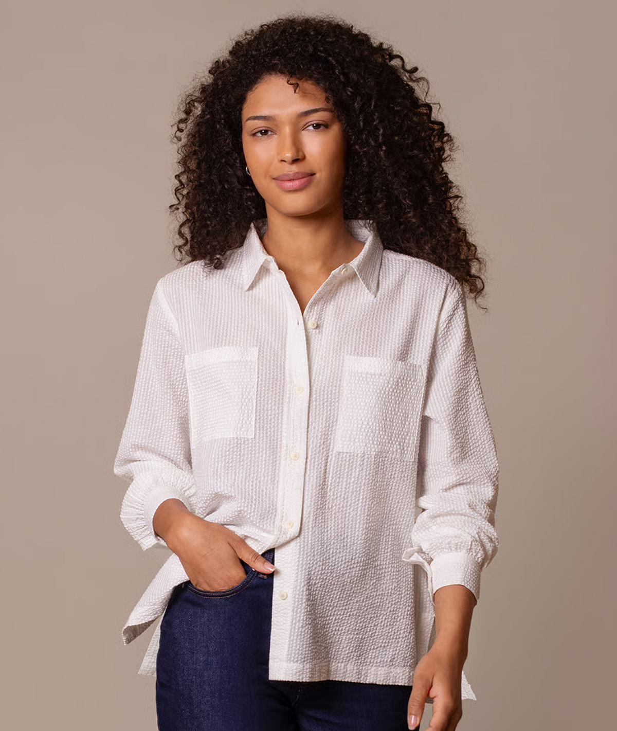 Side Split Cotton Shirt