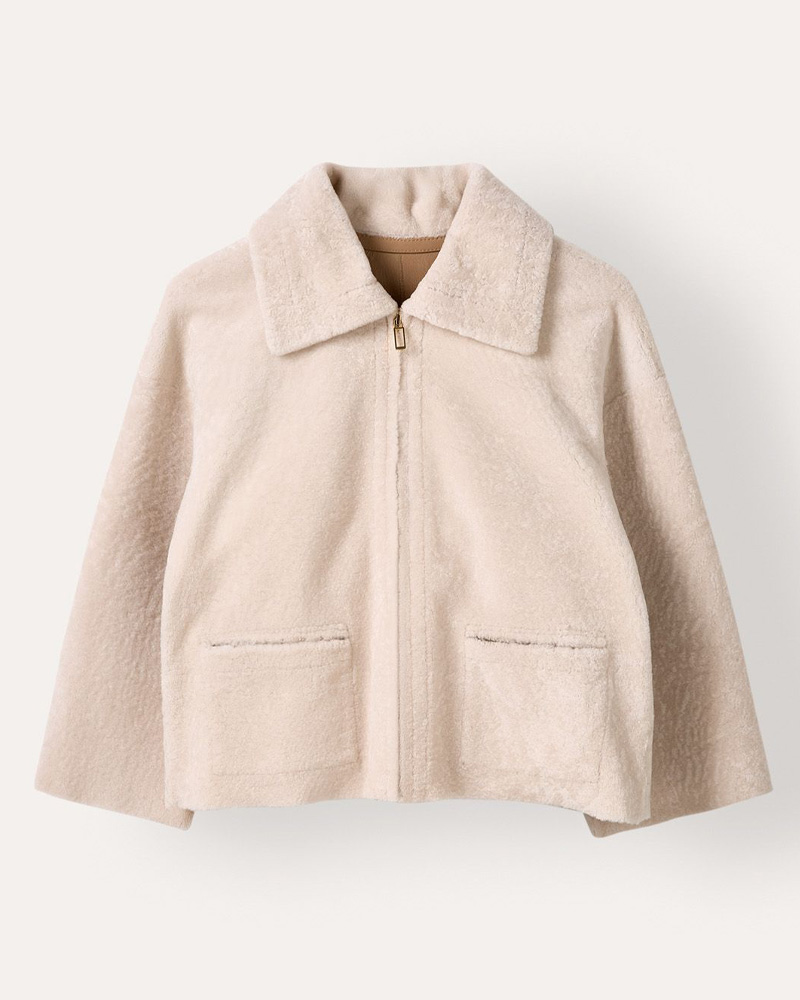 Luxe Shearling Collar Jacket