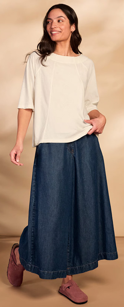 Drape Denim Culottes (indigo mid wash)