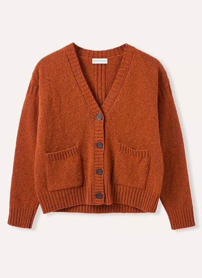 Donegal Boxy V Neck Cardigan